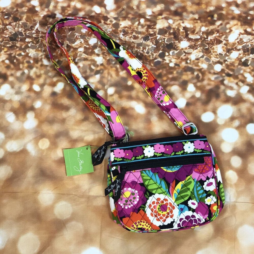VERA BRADLEY Little Flap Hipster Crossbody Purse - Va Va Bloom - New with Tags